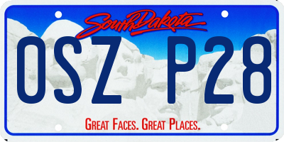 SD license plate 0SZP28