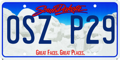SD license plate 0SZP29