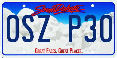 SD license plate 0SZP30