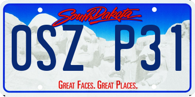 SD license plate 0SZP31
