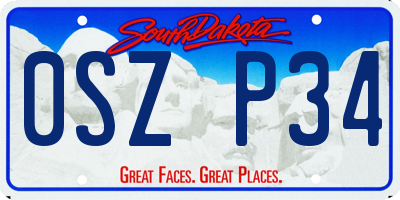 SD license plate 0SZP34