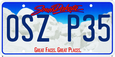 SD license plate 0SZP35