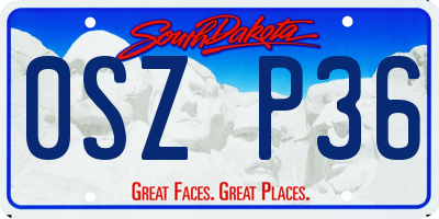 SD license plate 0SZP36