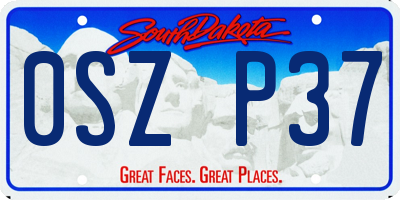 SD license plate 0SZP37
