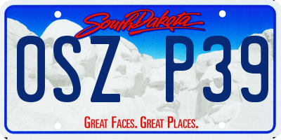 SD license plate 0SZP39
