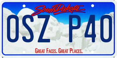 SD license plate 0SZP40