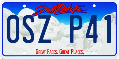 SD license plate 0SZP41