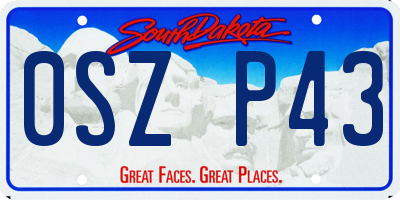 SD license plate 0SZP43