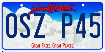 SD license plate 0SZP45