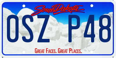 SD license plate 0SZP48
