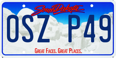 SD license plate 0SZP49