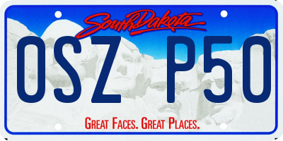 SD license plate 0SZP50
