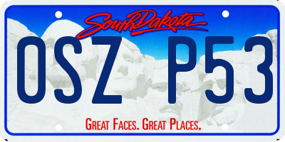 SD license plate 0SZP53