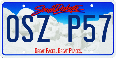 SD license plate 0SZP57