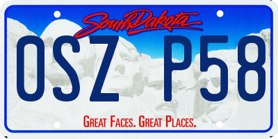SD license plate 0SZP58