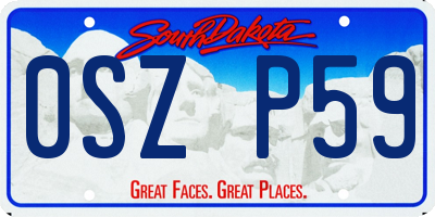 SD license plate 0SZP59