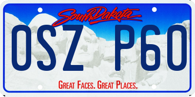 SD license plate 0SZP60