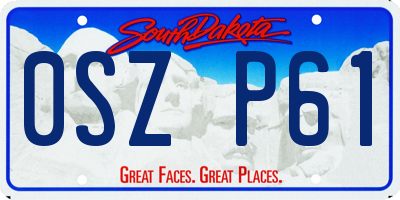 SD license plate 0SZP61
