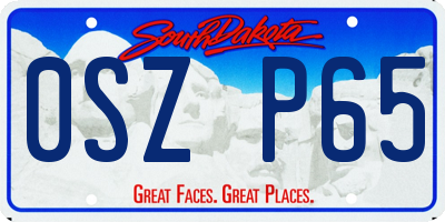 SD license plate 0SZP65