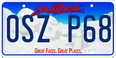 SD license plate 0SZP68