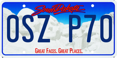 SD license plate 0SZP70