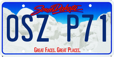 SD license plate 0SZP71