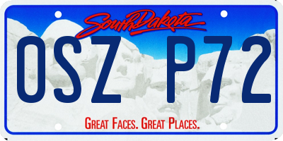 SD license plate 0SZP72