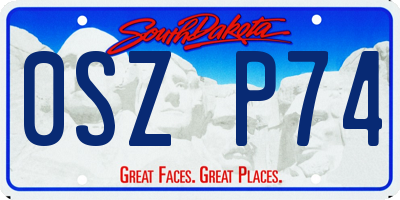 SD license plate 0SZP74