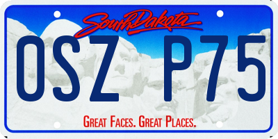 SD license plate 0SZP75