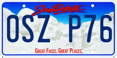 SD license plate 0SZP76