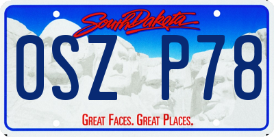 SD license plate 0SZP78