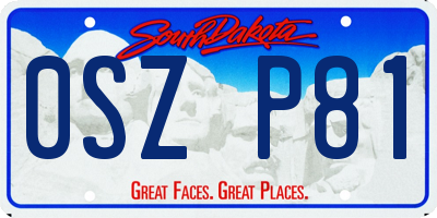 SD license plate 0SZP81