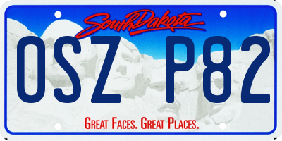 SD license plate 0SZP82