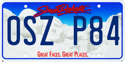 SD license plate 0SZP84