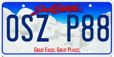 SD license plate 0SZP88