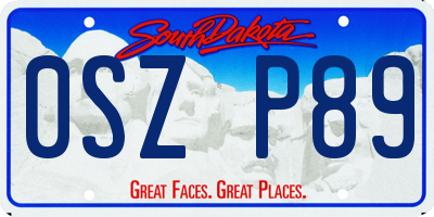 SD license plate 0SZP89