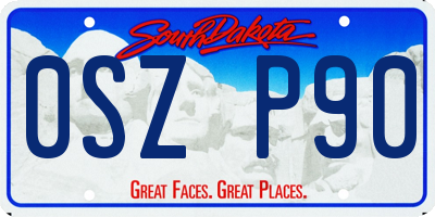 SD license plate 0SZP90
