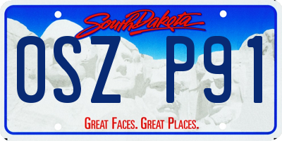 SD license plate 0SZP91