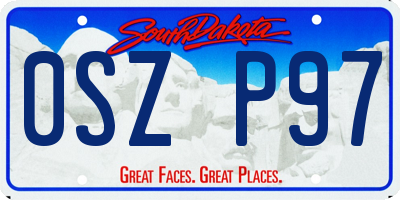 SD license plate 0SZP97