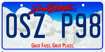 SD license plate 0SZP98