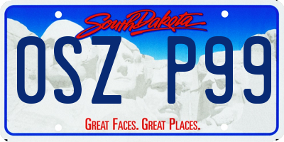 SD license plate 0SZP99