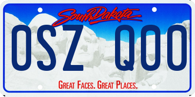SD license plate 0SZQ00