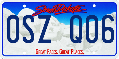 SD license plate 0SZQ06