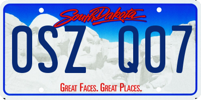 SD license plate 0SZQ07