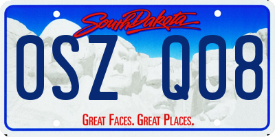 SD license plate 0SZQ08