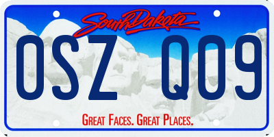 SD license plate 0SZQ09