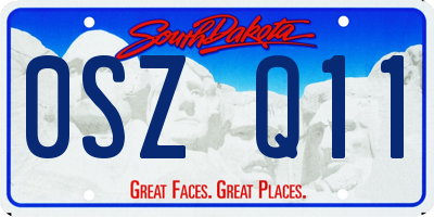 SD license plate 0SZQ11