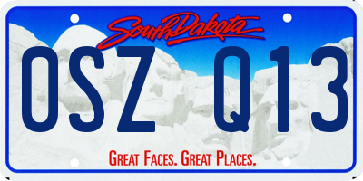 SD license plate 0SZQ13
