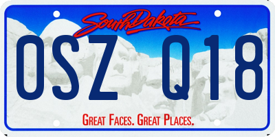 SD license plate 0SZQ18