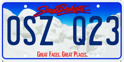 SD license plate 0SZQ23